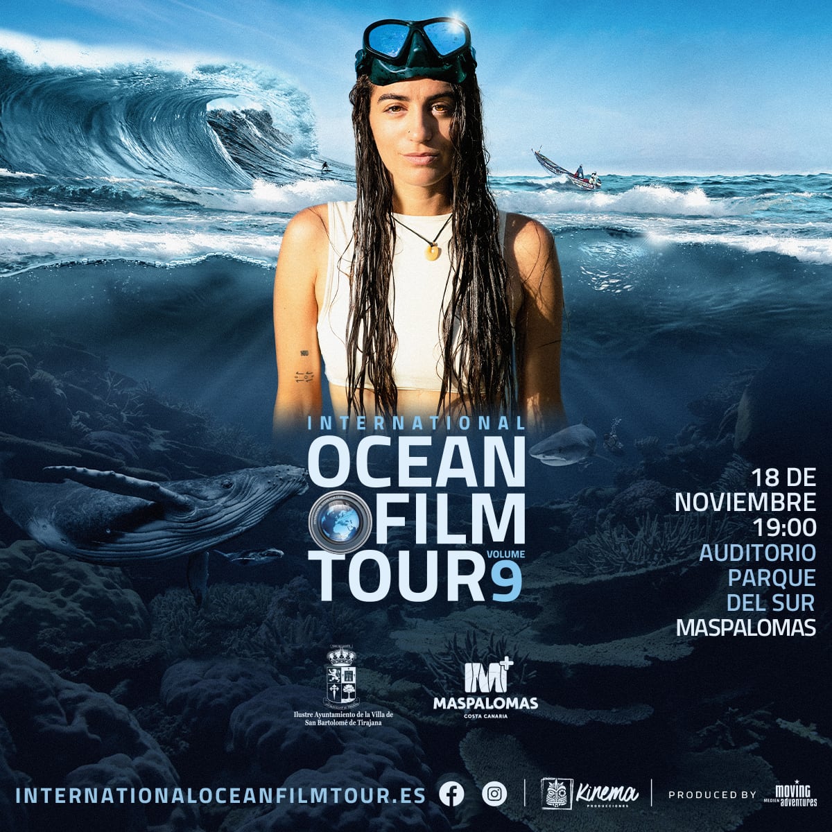 El International Ocean Film Tour, que está batiendo récords de espectadores, sigue su gira española el próximo mes de octubre con seis cortos internacionales de tres continentes con el patrocinio de Maspalomas Costa Canaria