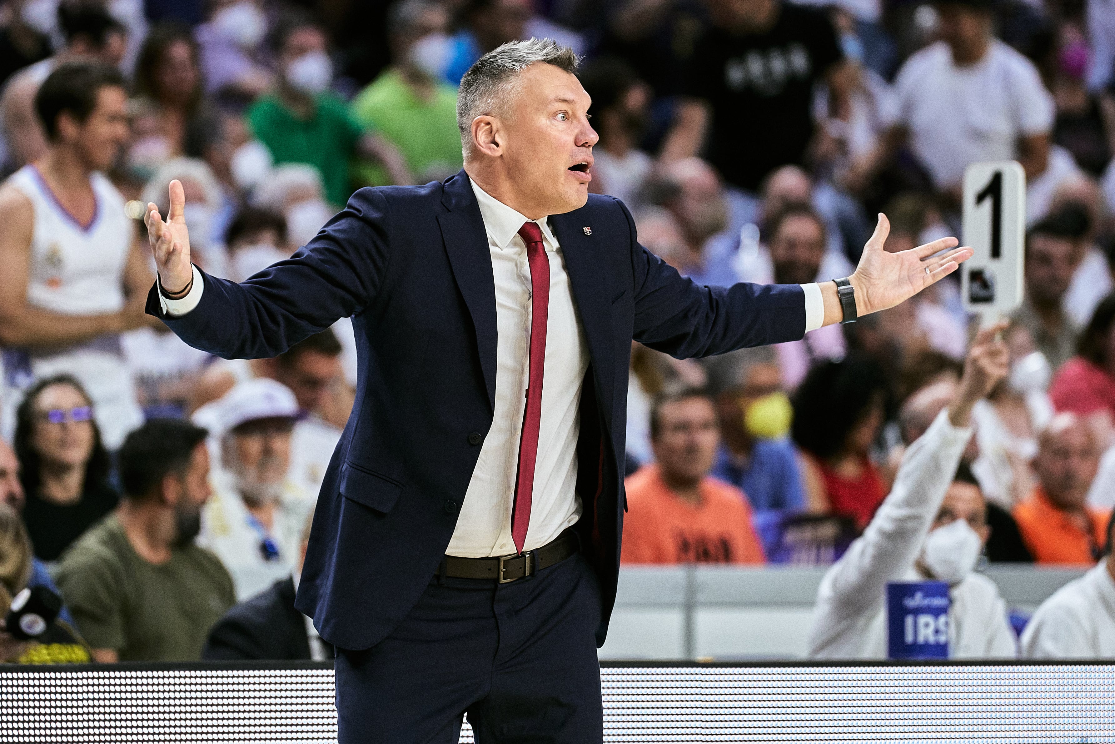 Sarunas Jasikevicius, durante uno de sus partidos con el FC Barcelona. (Sonia Canada/Getty Images)