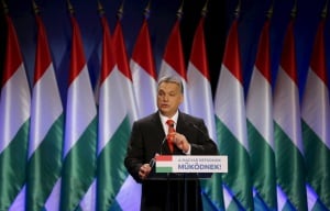 El primer ministro húngaro durante el discurso del estado de la nación en Budapest