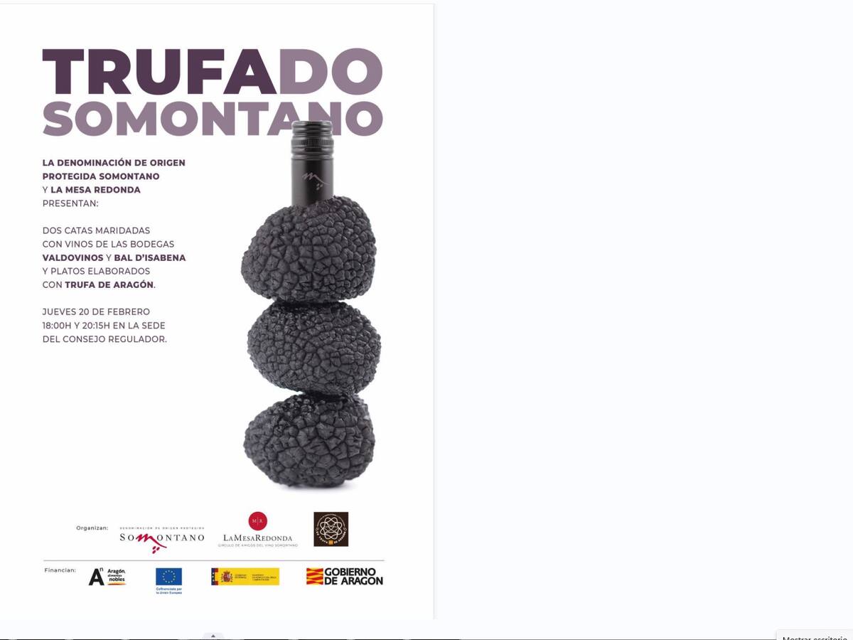 El Círculo de Amigos del Vino Somontano organiza "TRUFA DOSOMONTANO"