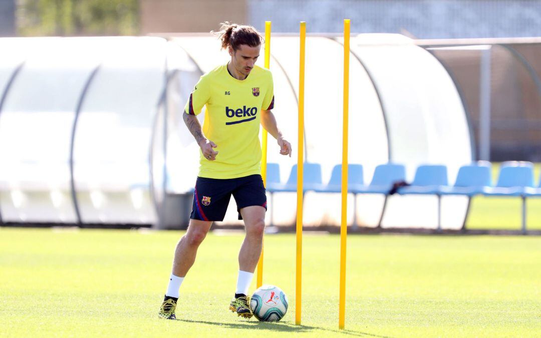 Griezmann, en uno de los primeros entrenamientos