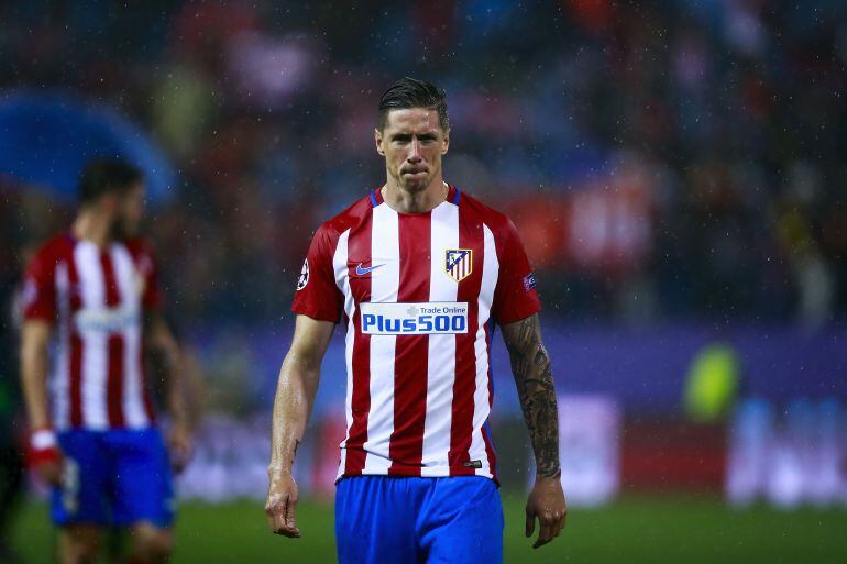 Fernando Torres, durante un partido con el Atlético de Madrid