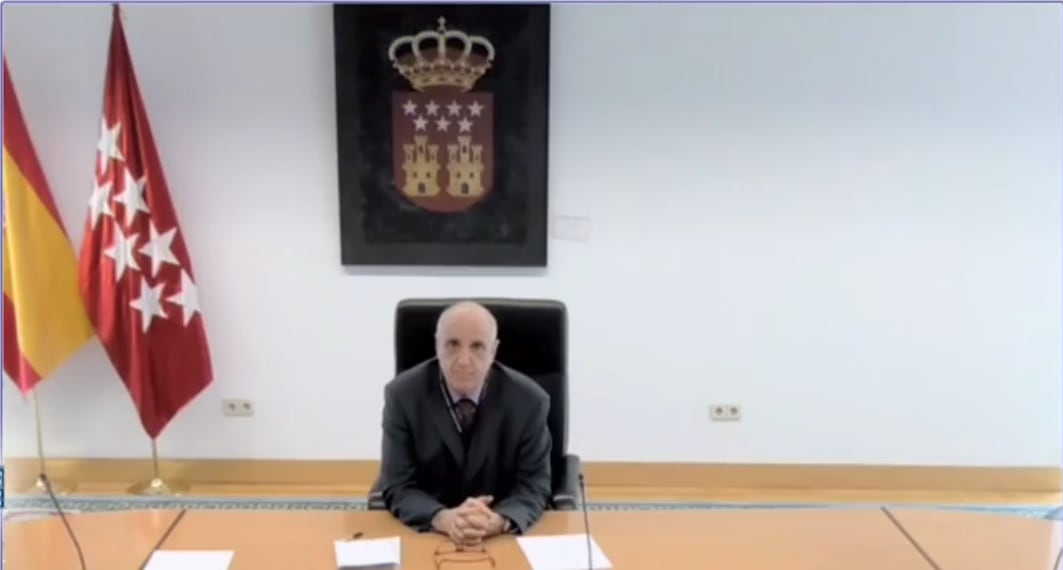 Victorino Alonso durante su comparecencia telemática