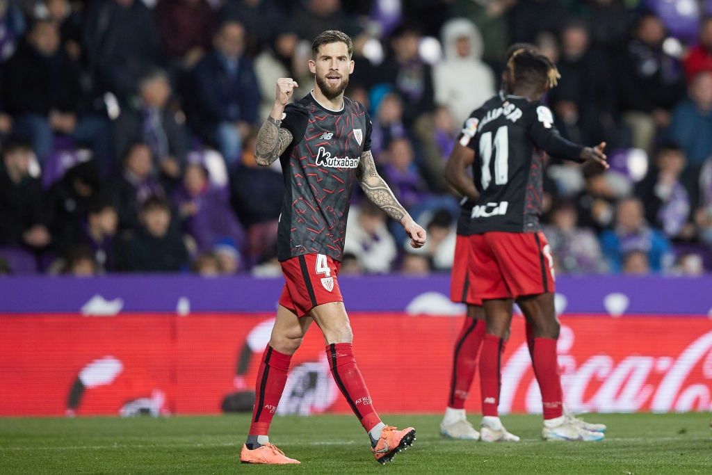 Iñigo Martínez celebra el gol que abrió el marcador en el Valladolid-Athletic de este viernes