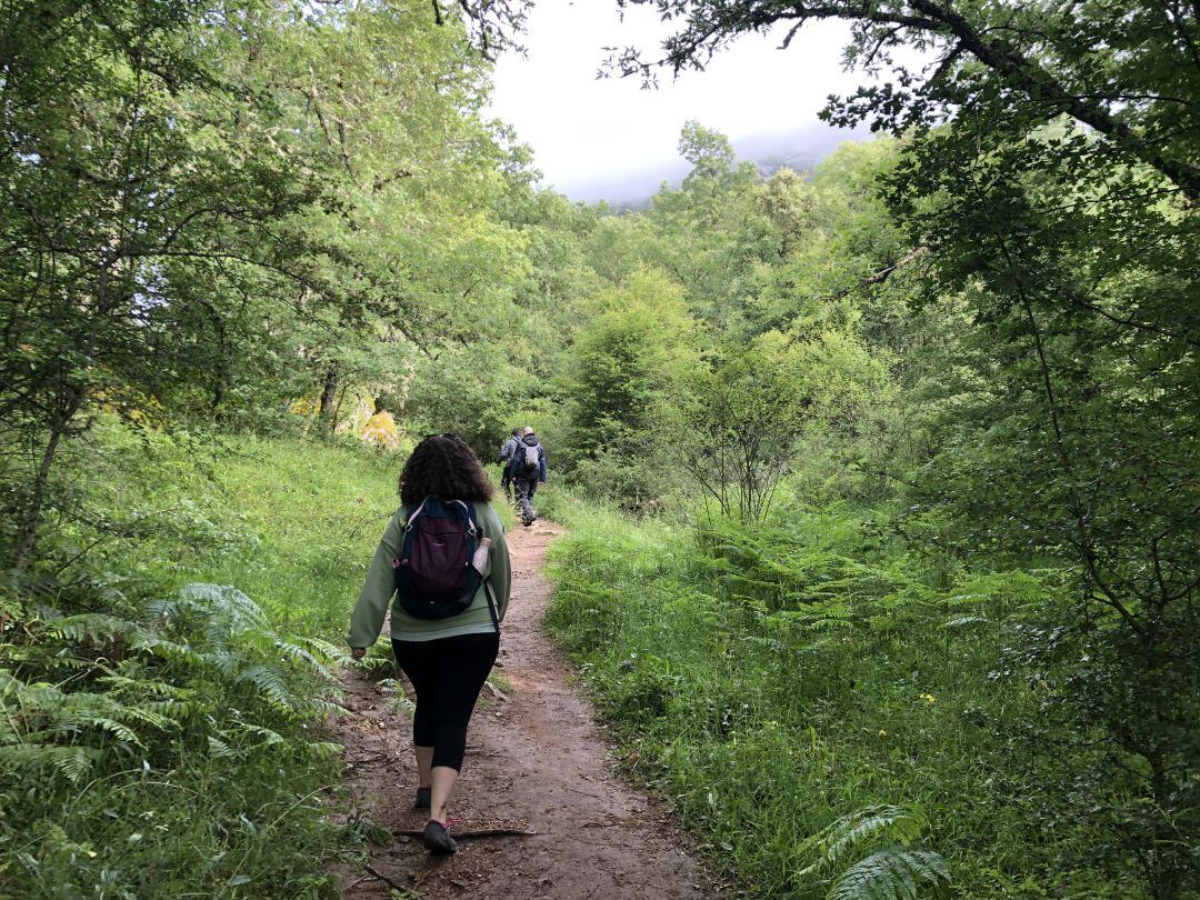 Senderistas en la ruta de Tosande