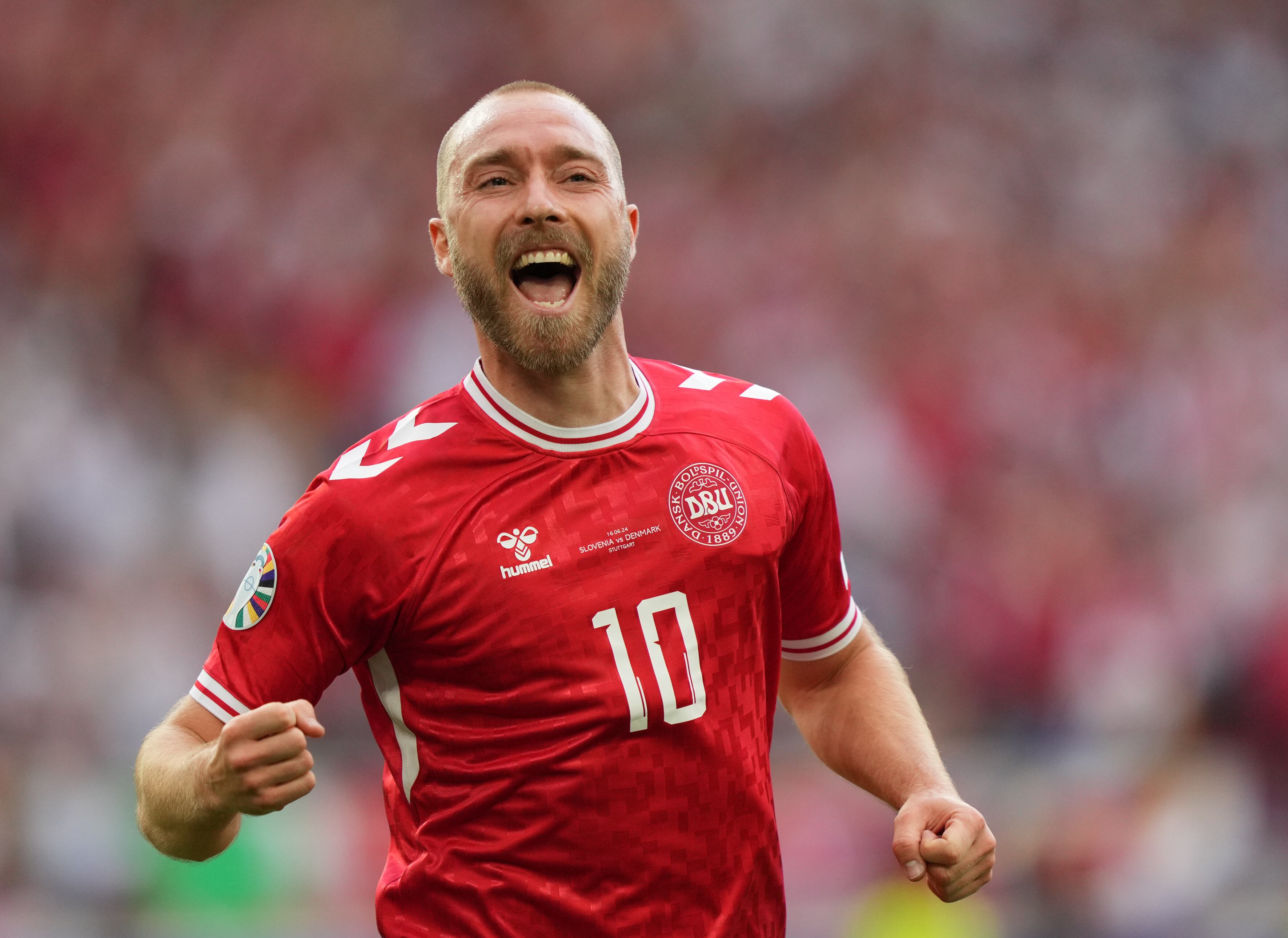 Christian Eriksen, durante el partido entre Eslovenia y Dinamarca de la Eurocopa