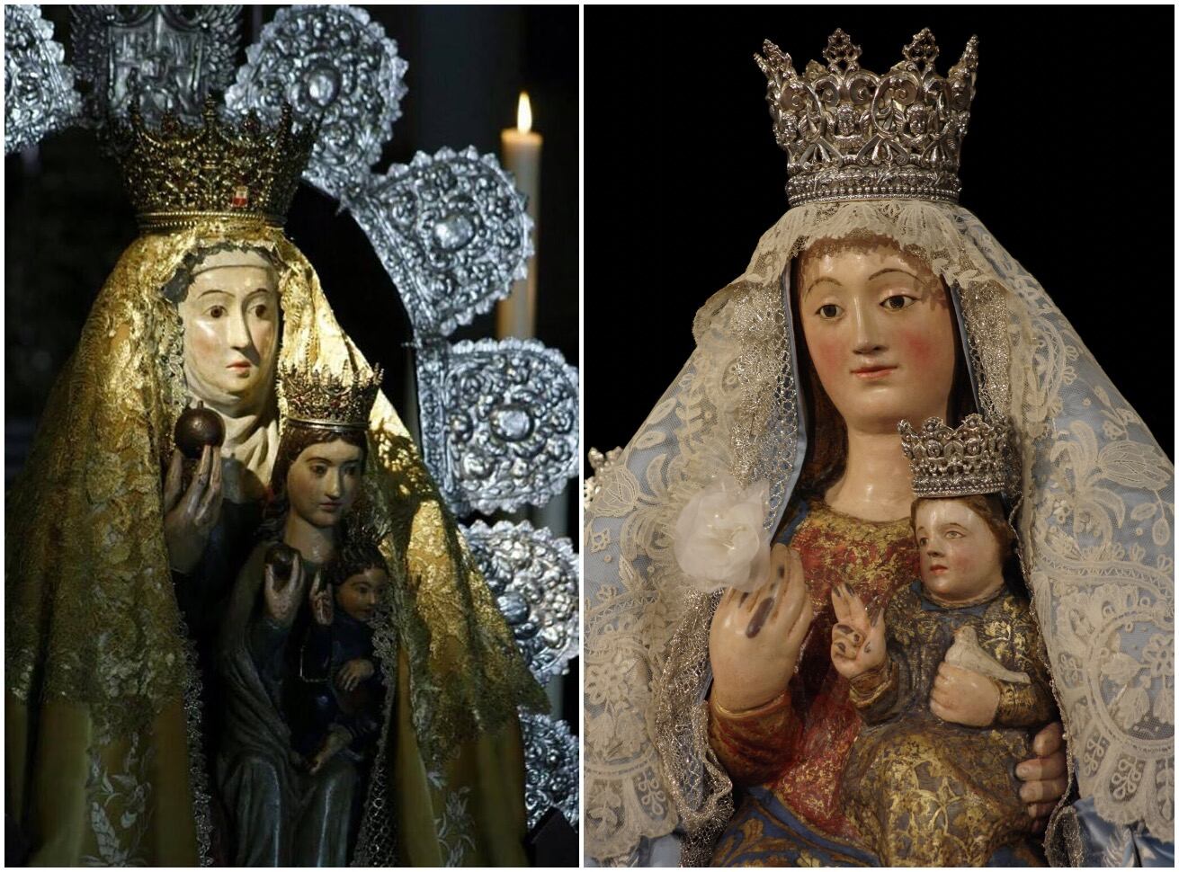 Imágenes de Santa Ana -izquierda- y la Virgen de Valme de Dos Hermanas