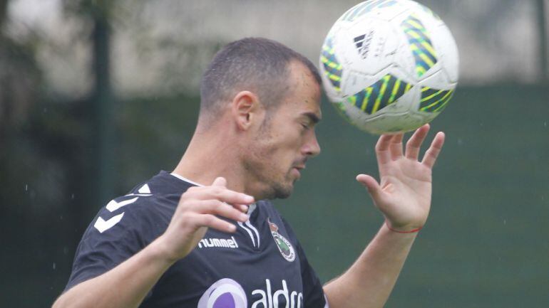 César Díaz, en un entreno
