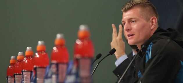 Kroos, en la sala de prensa en Múnich