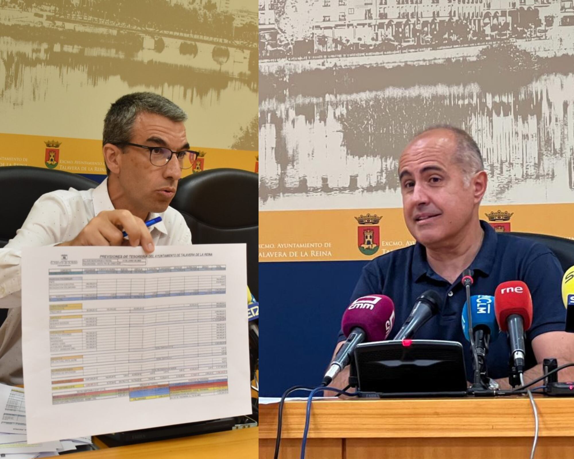 La gestión económica del Ayuntamiento de Talavera ha sido, sin duda, el primer enfrentamiento entre el Gobierno actual y el saliente. Foto: Luis Enrique Hidalgo, portavoz del Grupo Municipal Socialista (izquierda), Jesús García Barroso, portavoz del Gobierno municipal (derecha).