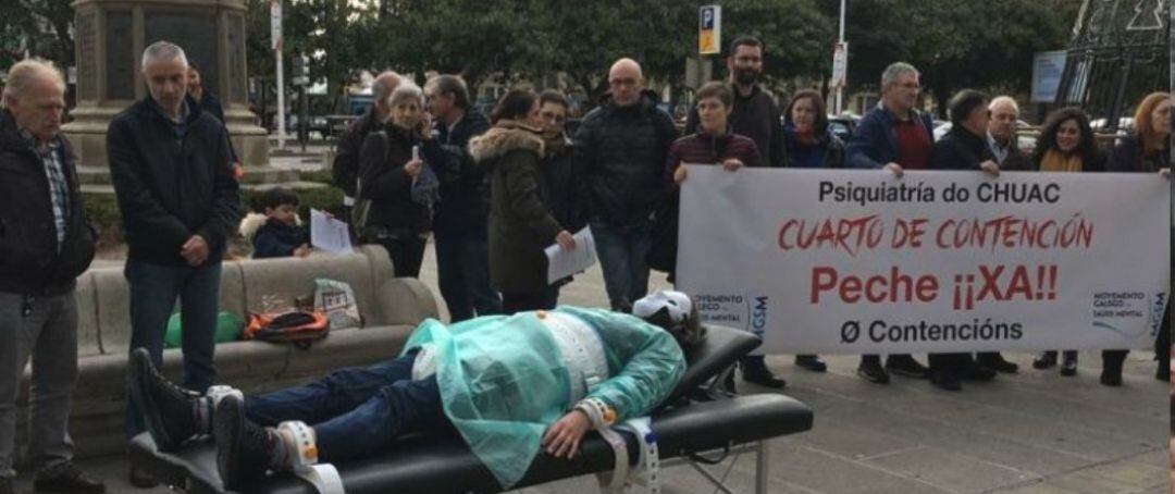 Acto de protesta en el Obelisco