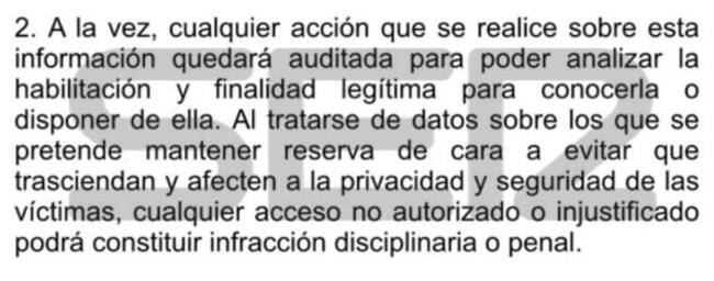 Cualquier acción quedará auditada