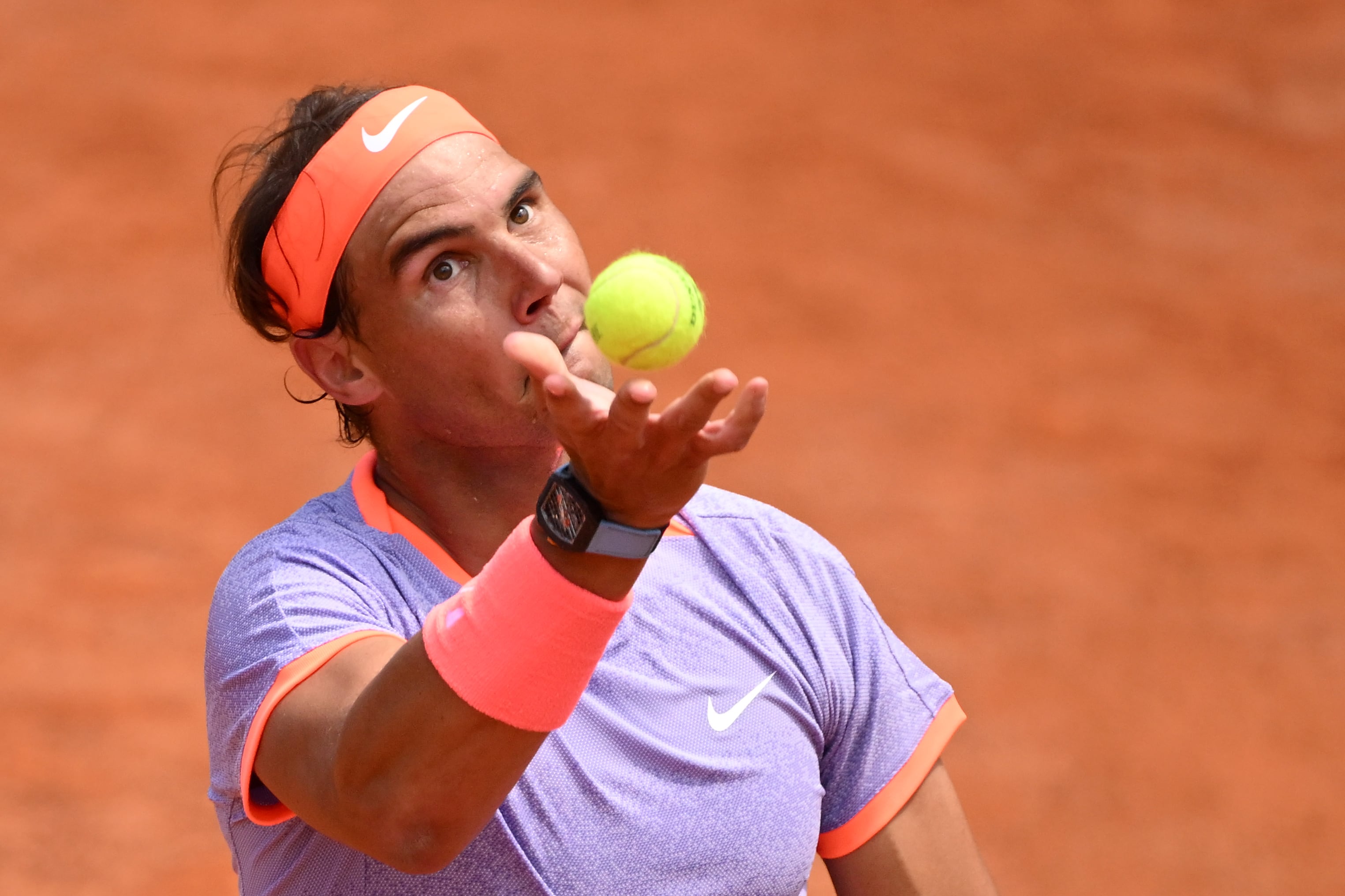 Rafa Nadal, durante su partido ante Hubert Hurkacz en el Masters 1000 de Roma