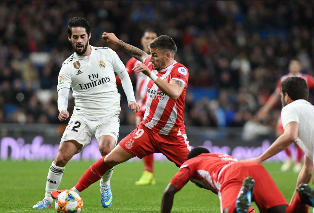 Un moment del partit de Copa al Bernabeu