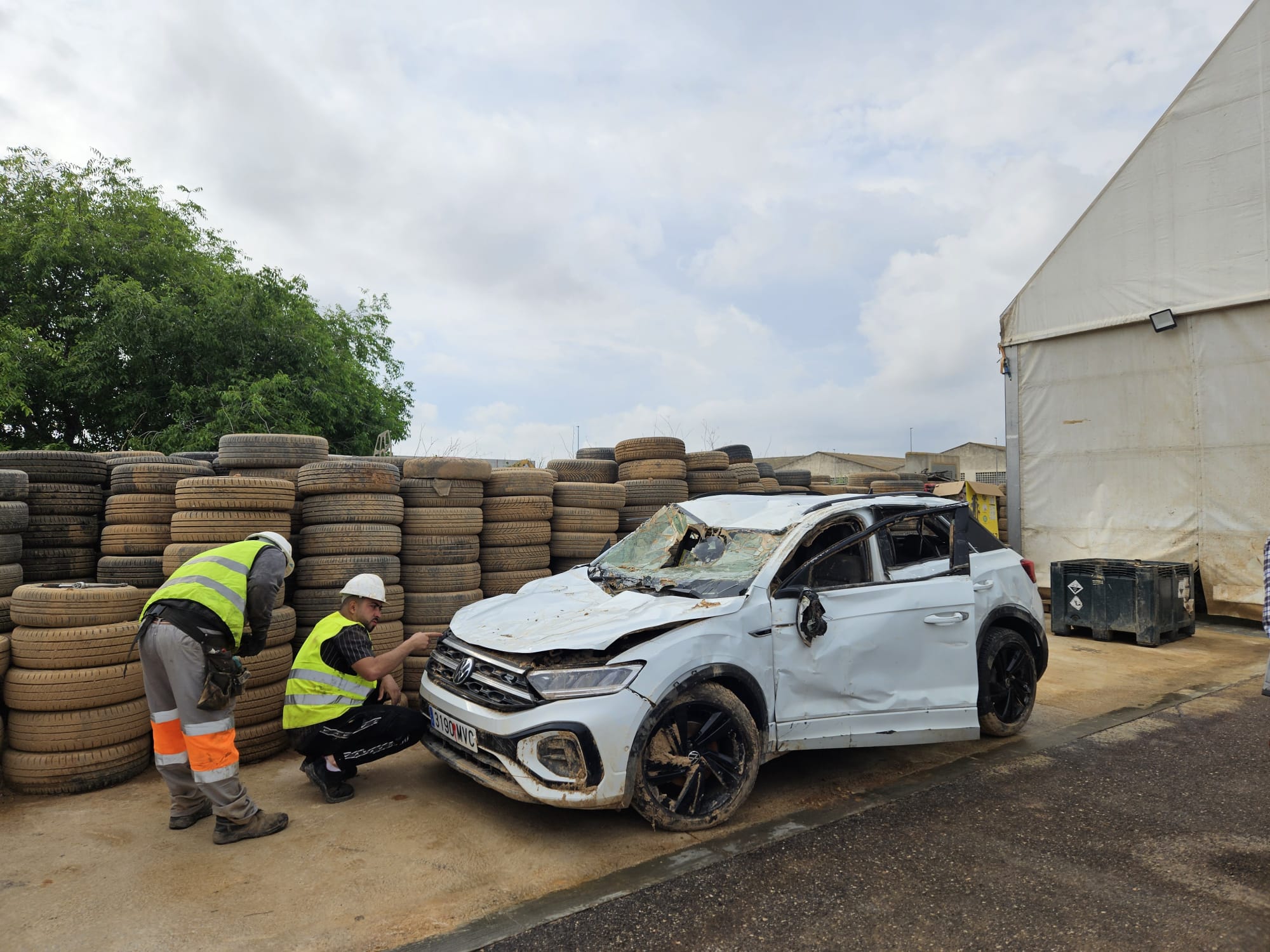 Coche siniestrado en la DANA analizado por la UPV