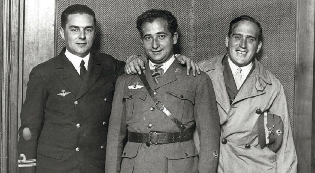 Juan Manuel Durán, Ramón Franco Bahamonde y Julio Ruiz de Alda.