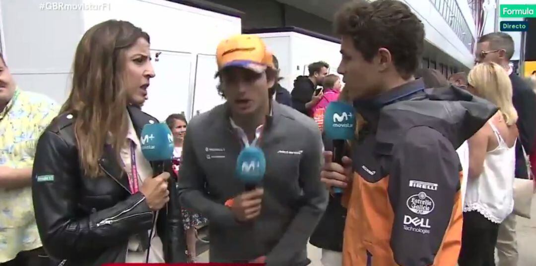 La reacción de Carlos Sainz al golpe de Ricciardo