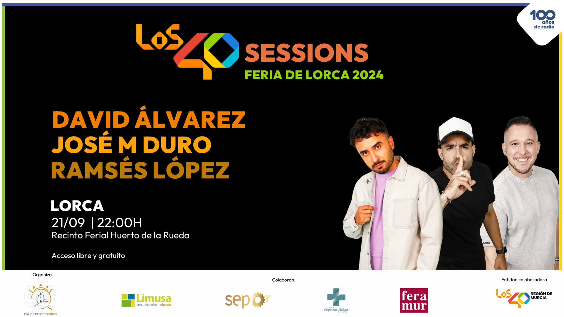 LOS40 Sessions llenan de música la feria de Lorca el 21 de septiembre.