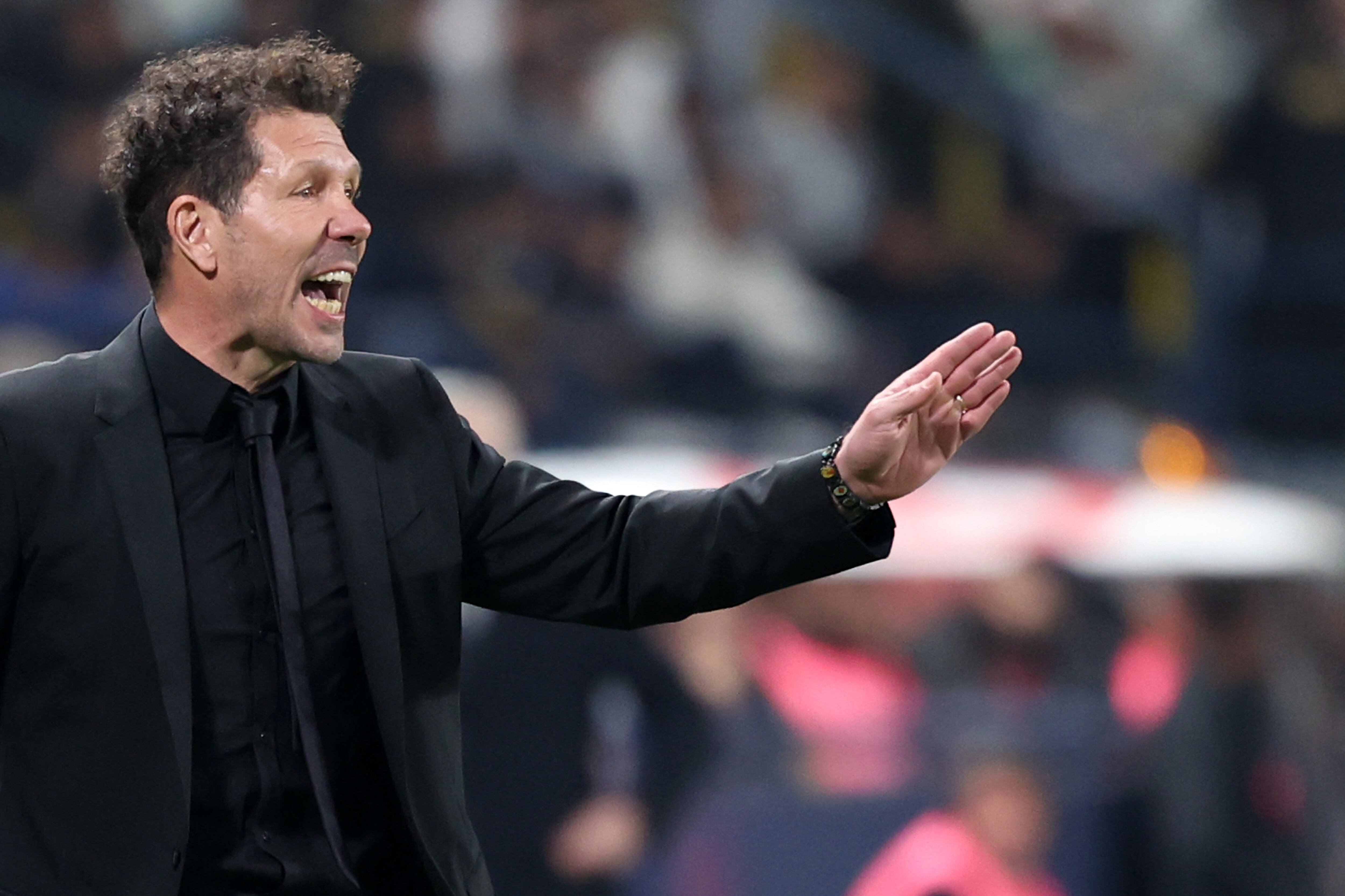 Simeone, durante el partido de la Supercopa de España ante el Real Madrid