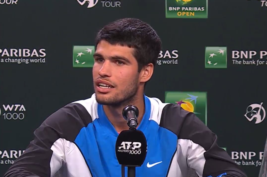 Carlos Alcaraz, en rueda de prensa tras ganar la final de Indian Wells al ruso Daniil Medvedev