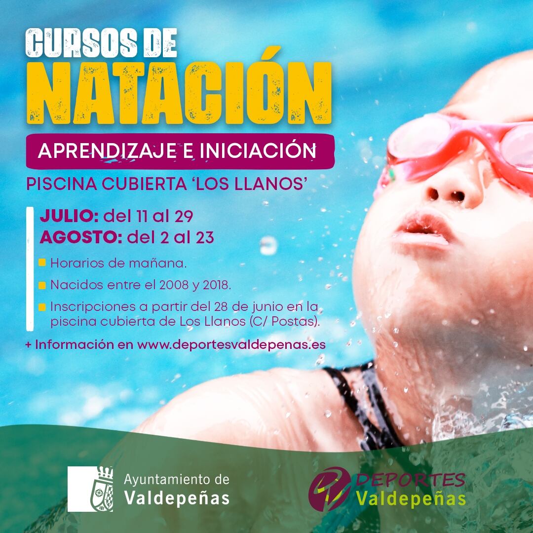 Nuevas edades curso de natación de Valdepeñas