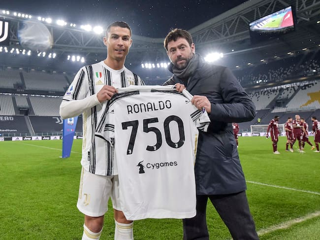 Andrea Agnelli y Cristiano Ronaldo con la Juventus