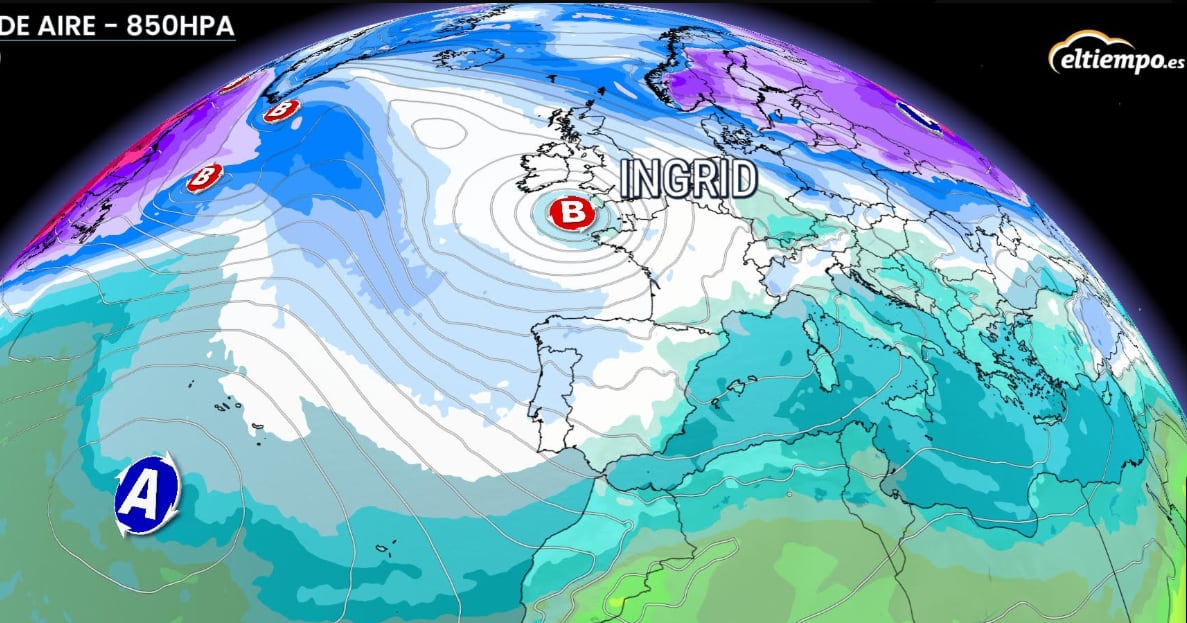 Imagen de la borrasca Ingrid / @ElTiempoes