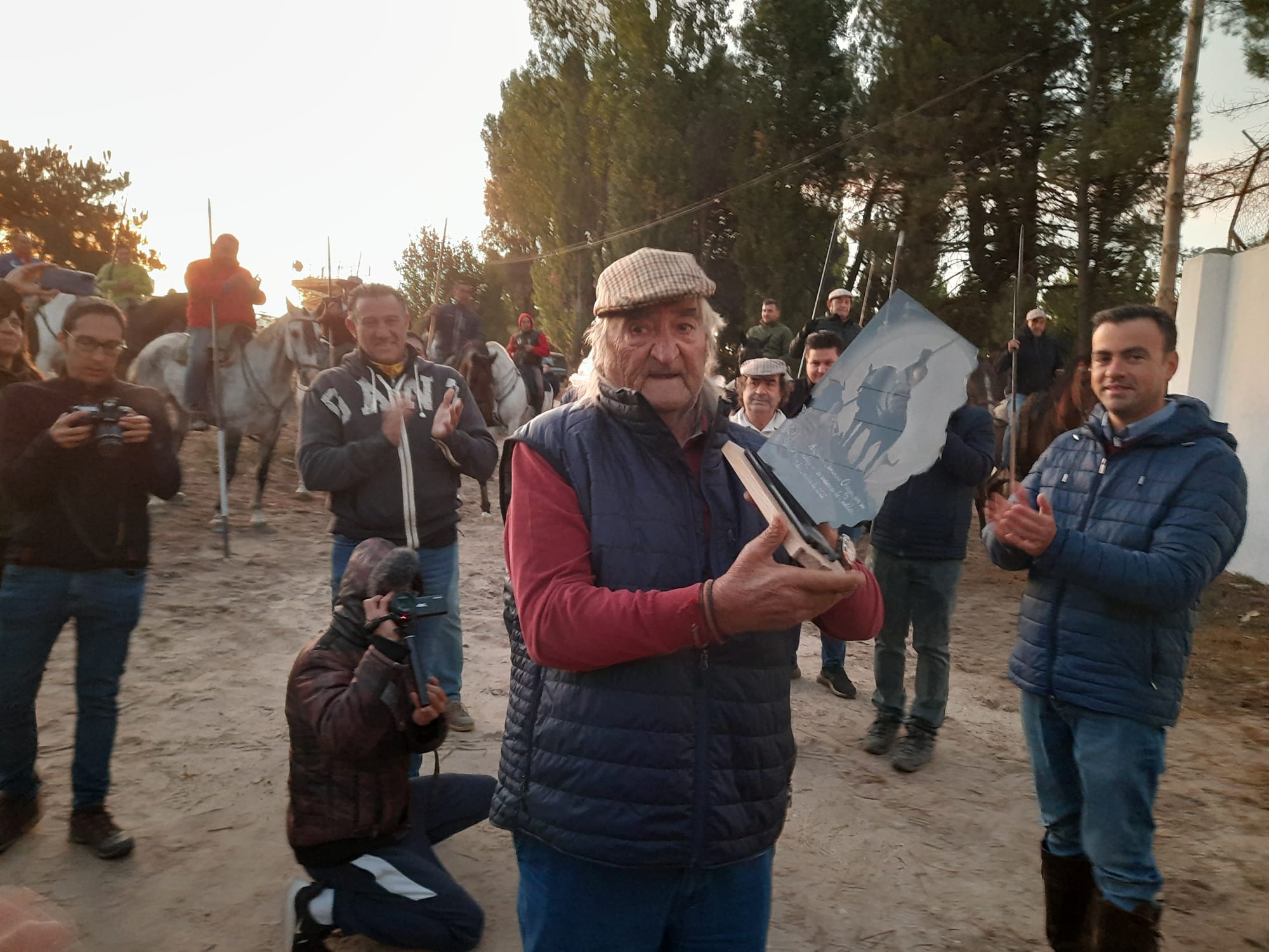 Homenaje a Simón Caminero en el encierro de Cuéllar