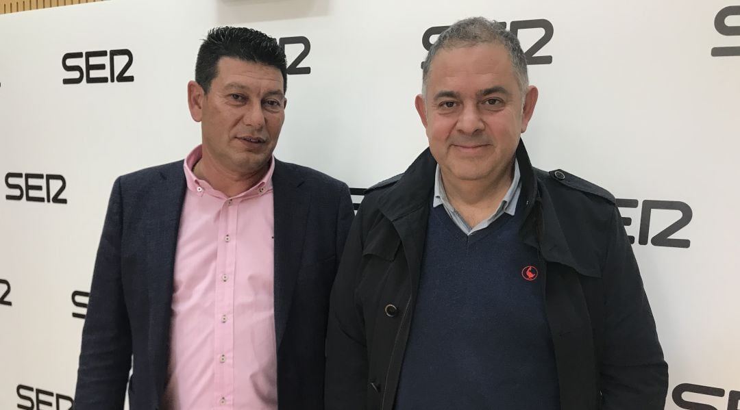 Manolo Martínez, presidente de la Comunidad de Regantes del Campo de Cartagena y Lucas Jiménez, presidente del Sindicato Central de Regantes del Acueducto Tajo-Segura