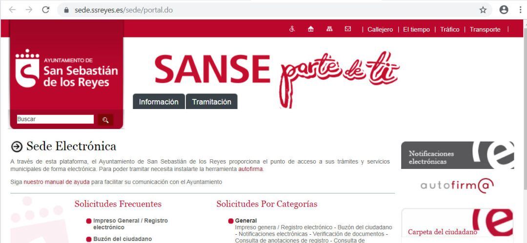 Sede electrónica del ayuntamiento de Sanse