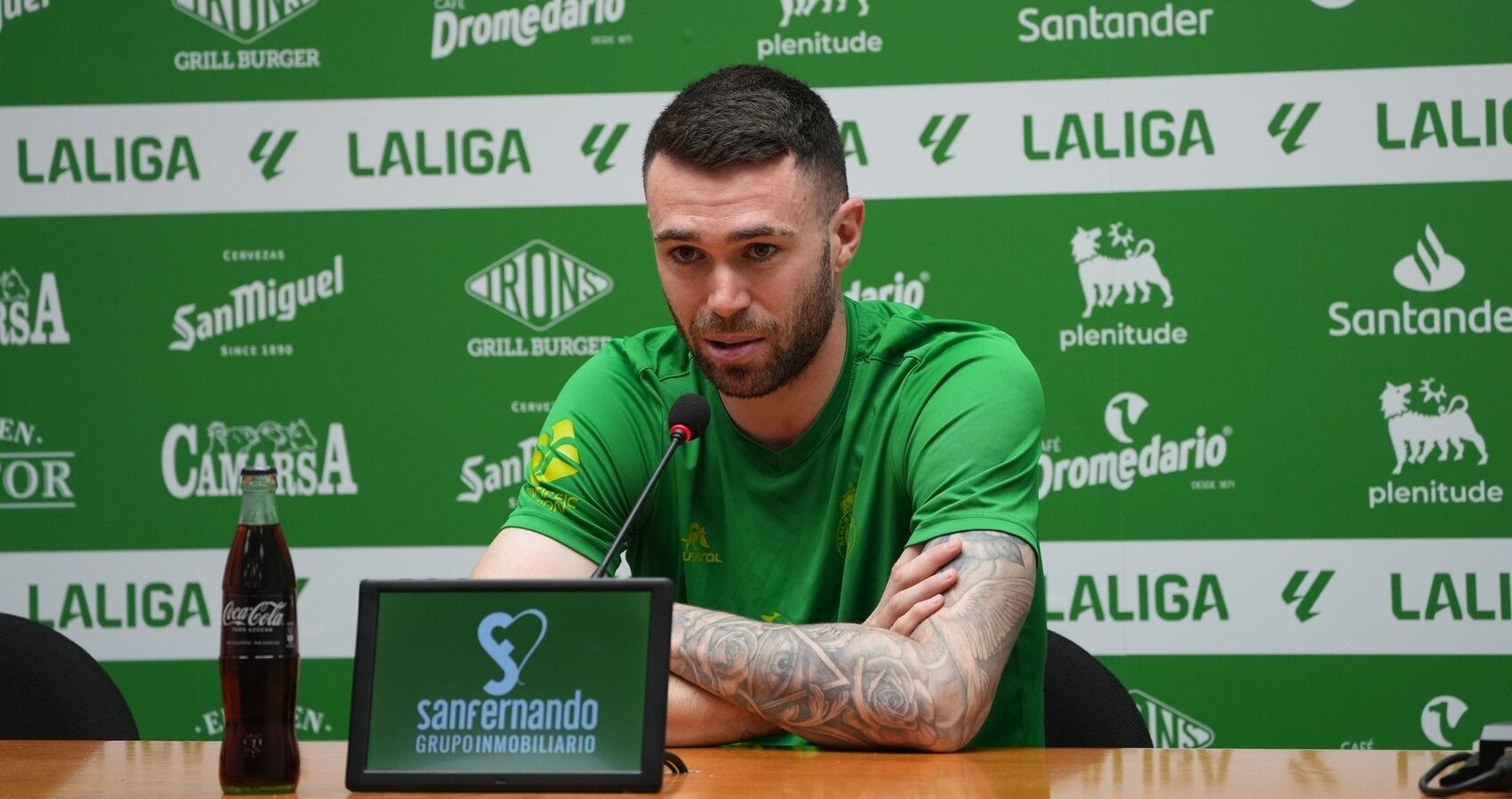 Manu Hernando, en sala de prensa esta mañana.