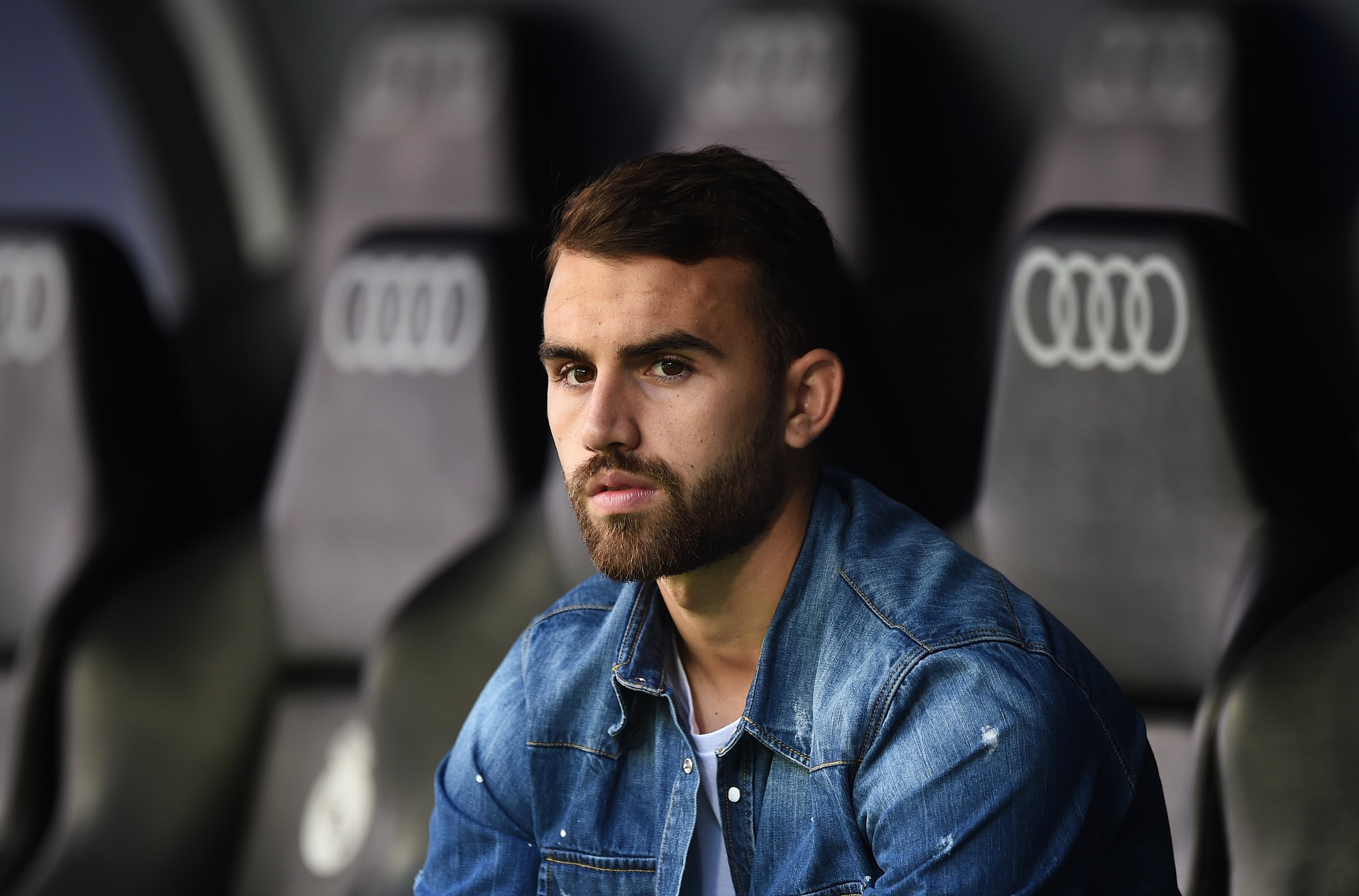 Borja Mayoral, en una visita al Bernabéu