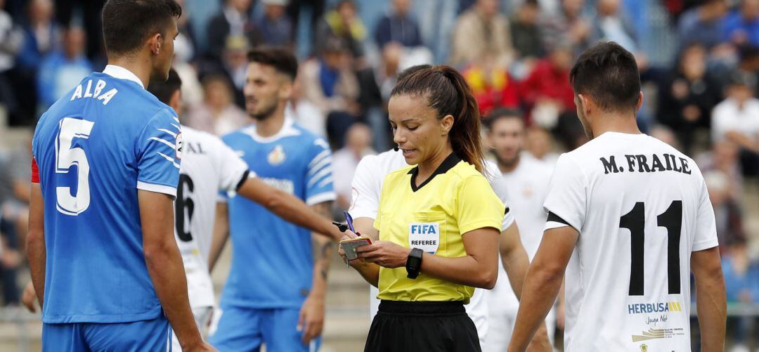 Huerta de Aza durante un lance del partido del pasado domingo en la Ciudad Deportiva del Getafe C.F.