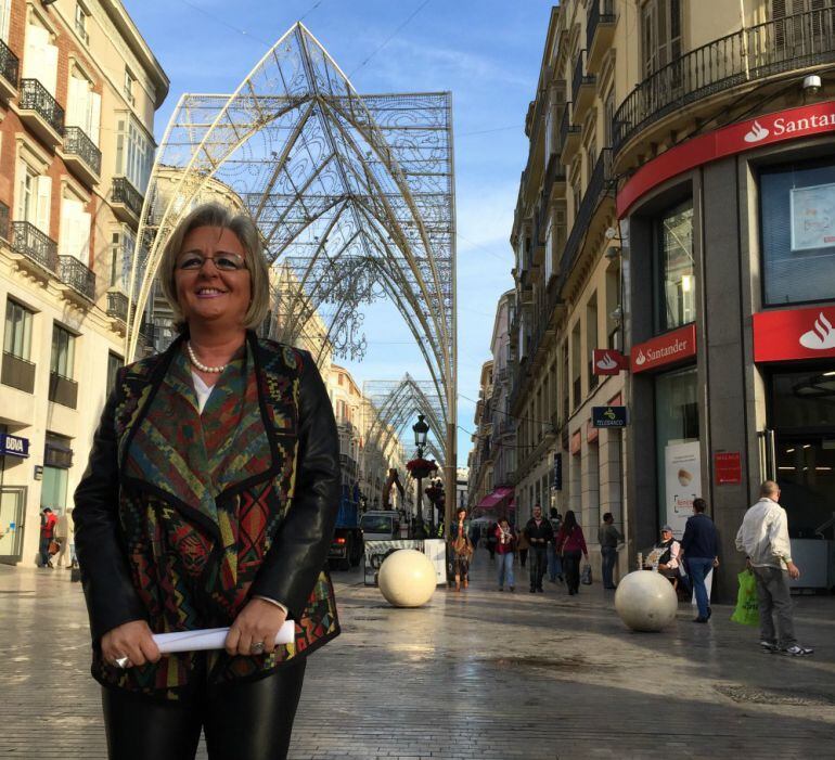 La concejala Teresa Porras durante la presentación del alumbrado navideño de 2014