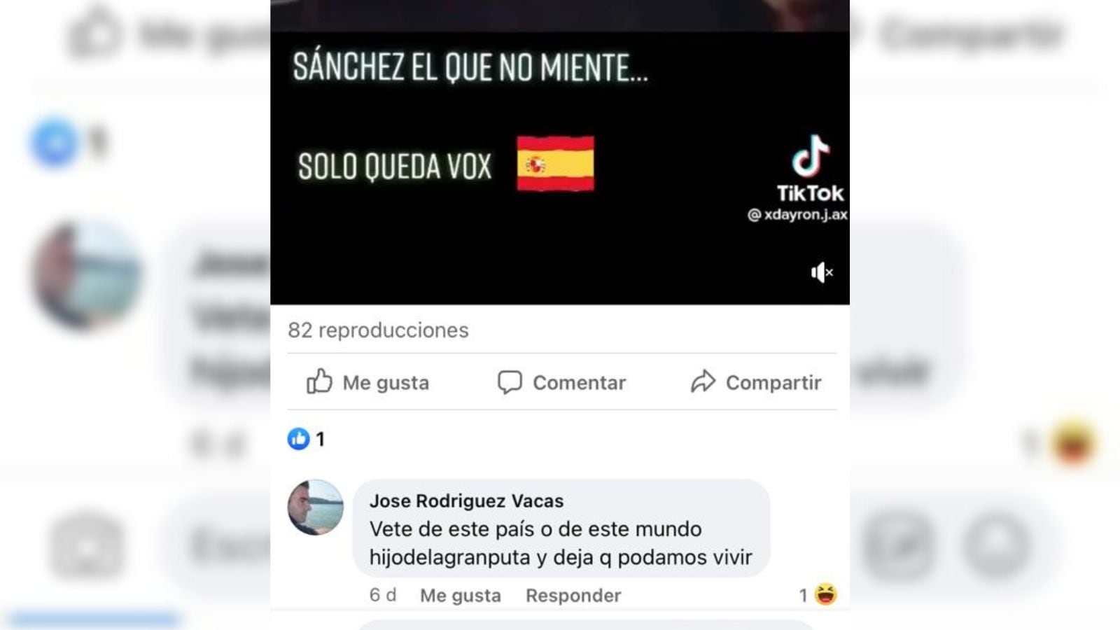 Captura de pantalla del perfil personal de Facebook del intendente de la Policía Municipal de Madrid