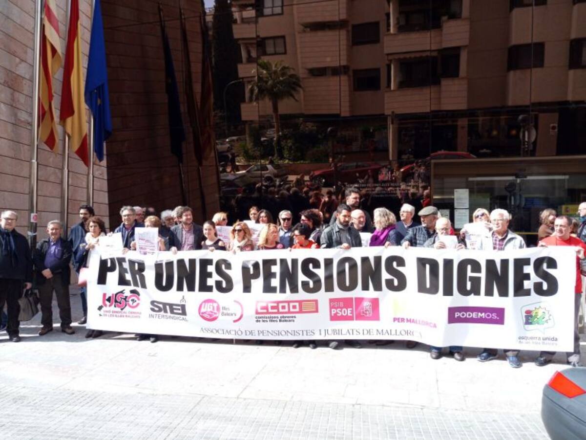 La pensión media de jubilación de marzo en Balears se sitúa en los 992 euros