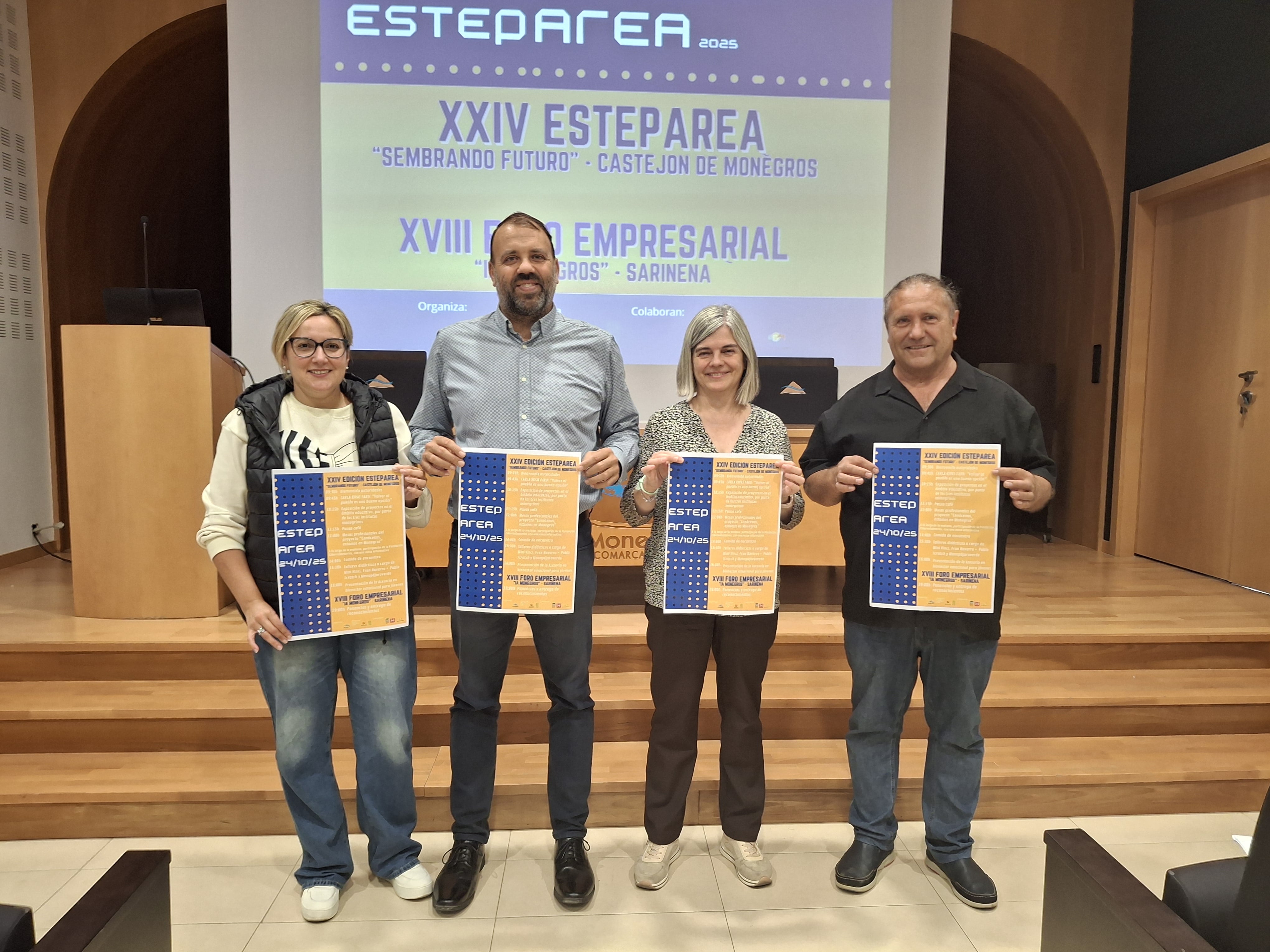 Presentación de la 24ª edición de Esteparea, con Blanca Villanúa,  Pedro Loscertales, Montse Ordovás y José Manuel Penella