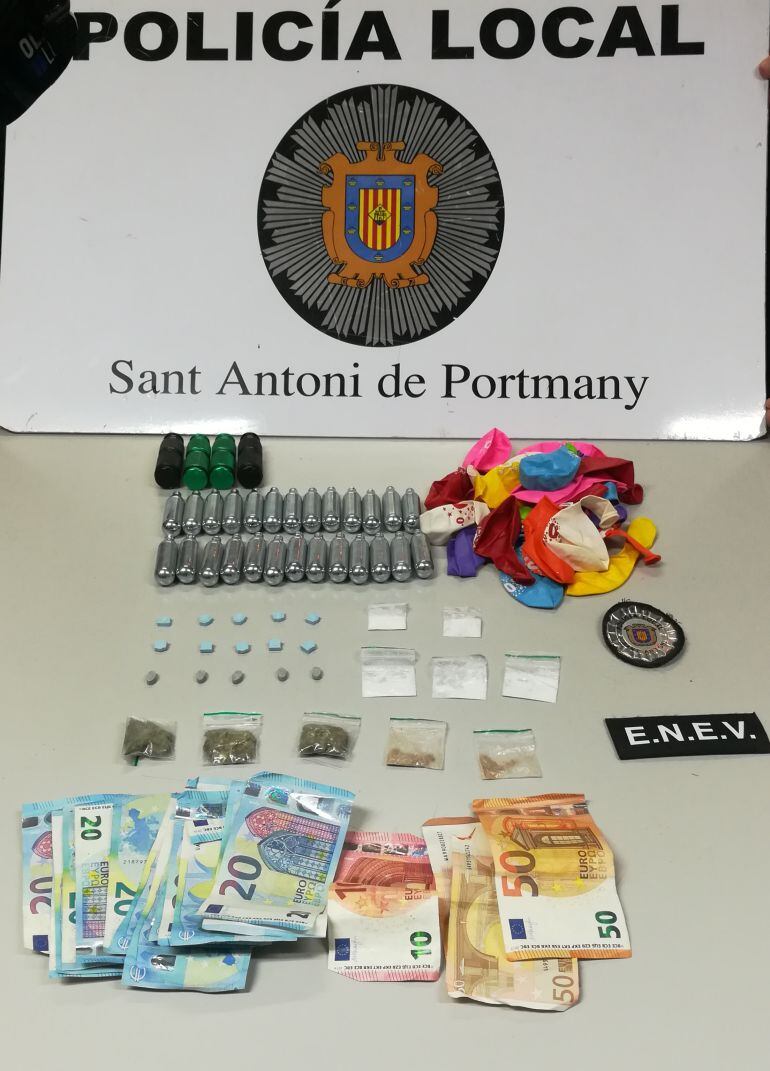 Material incautado en la operación policial