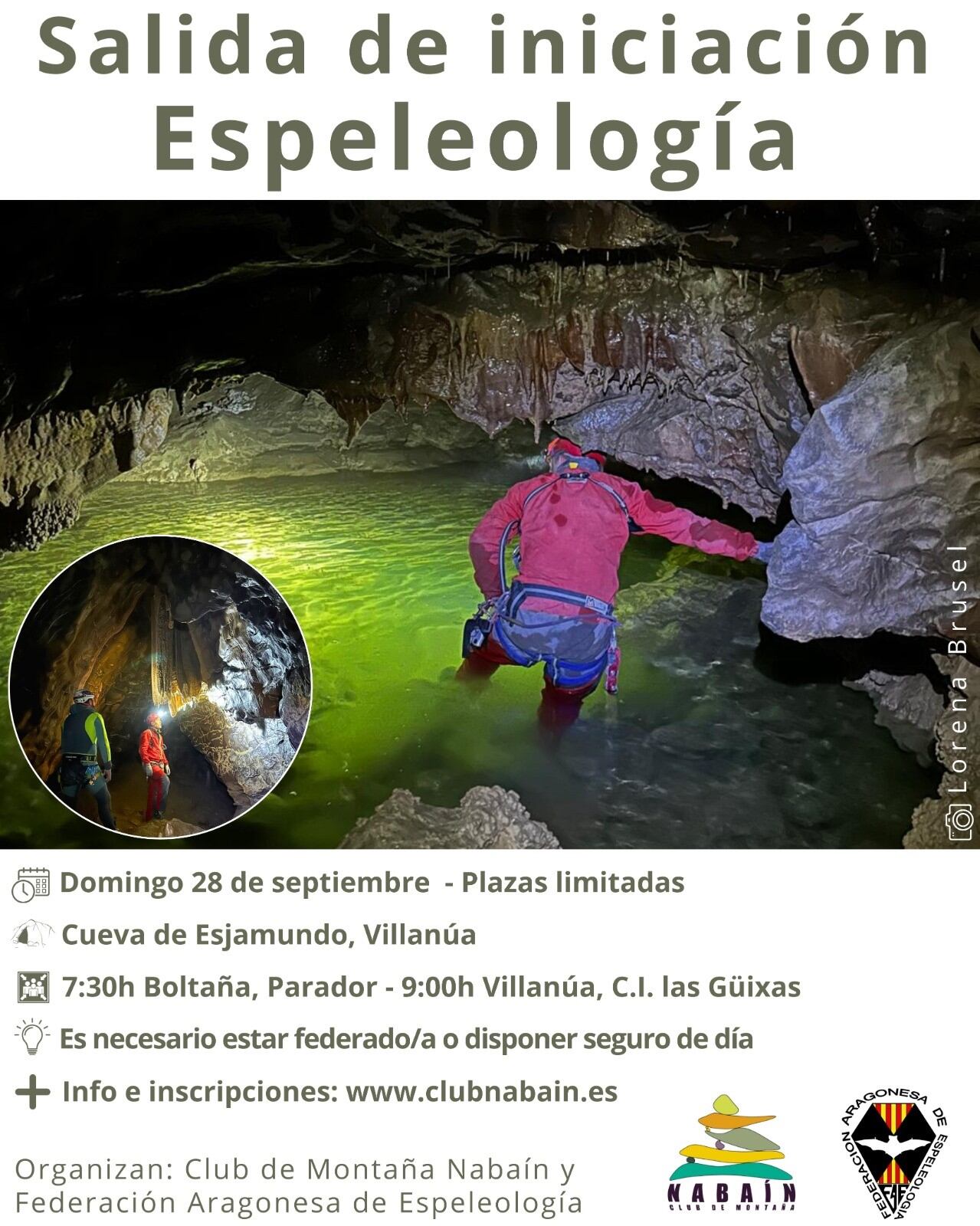 El domingo actividad de espeleología