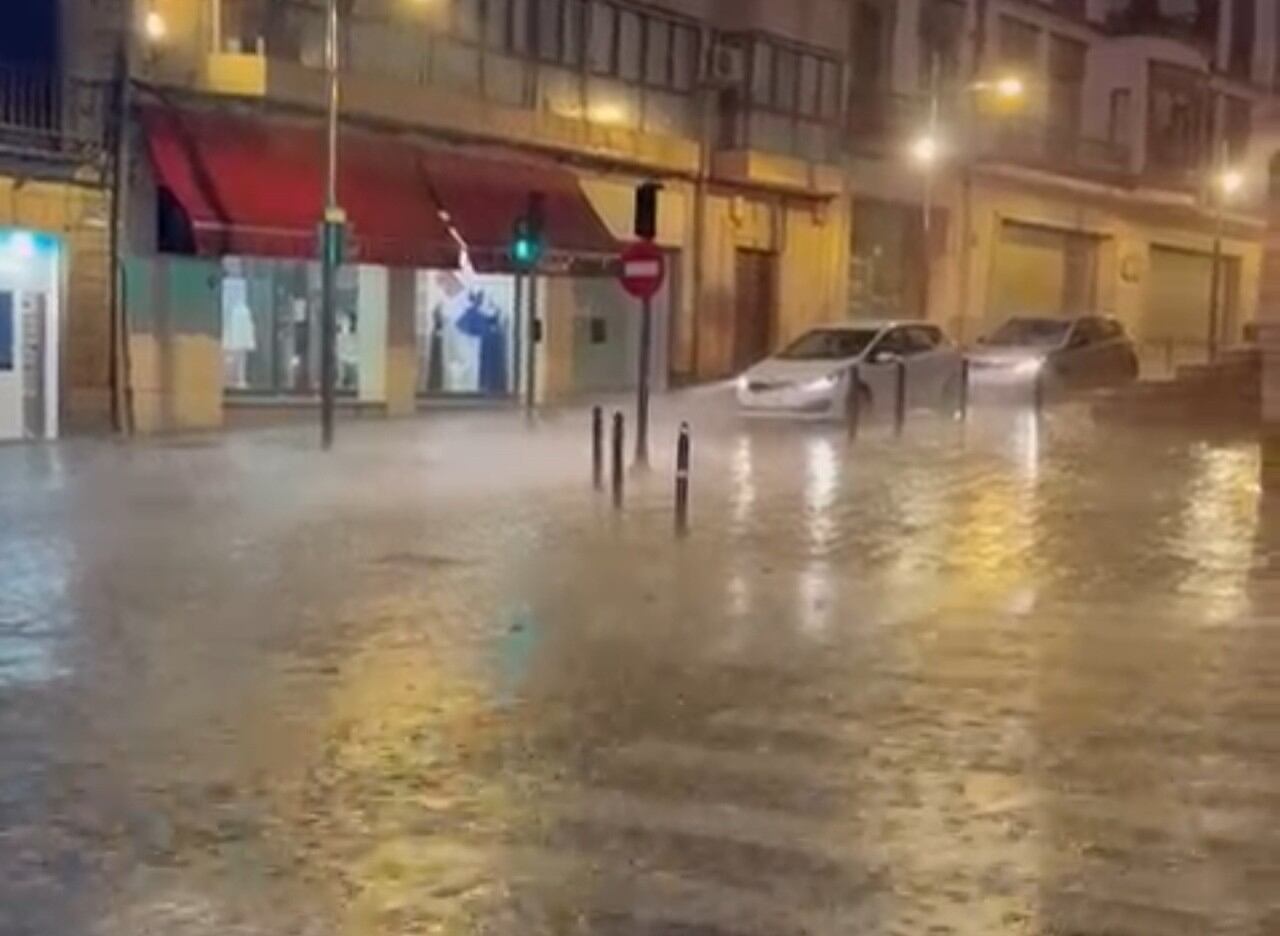 Calles anegadas en Úbeda