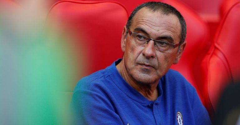 Maurizio Sarri, durante el encuentro ante el City