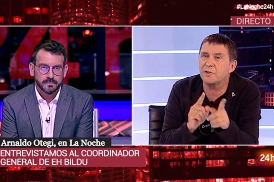 Imagen de la polémica entrevista al coordinador general de EH Bildu, Arnaldo Otegi. 