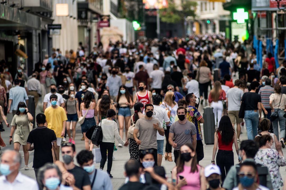 La calle Preciados en el centro de Madrid.