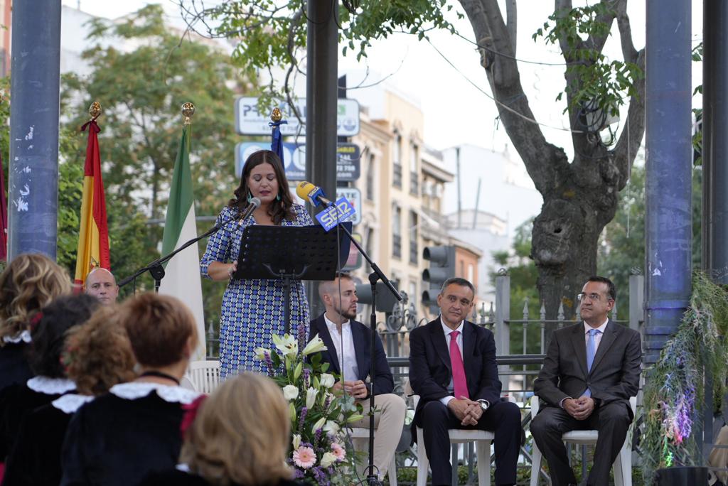 Momento de la intervención de la alcaldesa de Jódar, M ª Teresa García