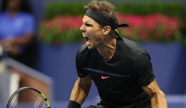 Rafa Nadal celebra su victoria ante Juan Martín Del Potro