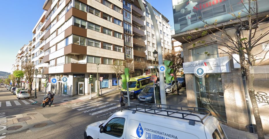 Ubicación de la sucursal de Caixabank en Vigo donde se produjo el atraco