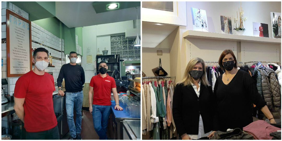 En la imagen el personal del Bar Los Pueblos y Centro Moda