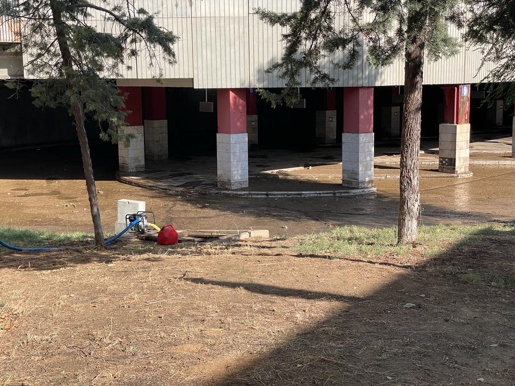 Dársenas de la estación de autobuses de Toledo, tras el paso de la DANA