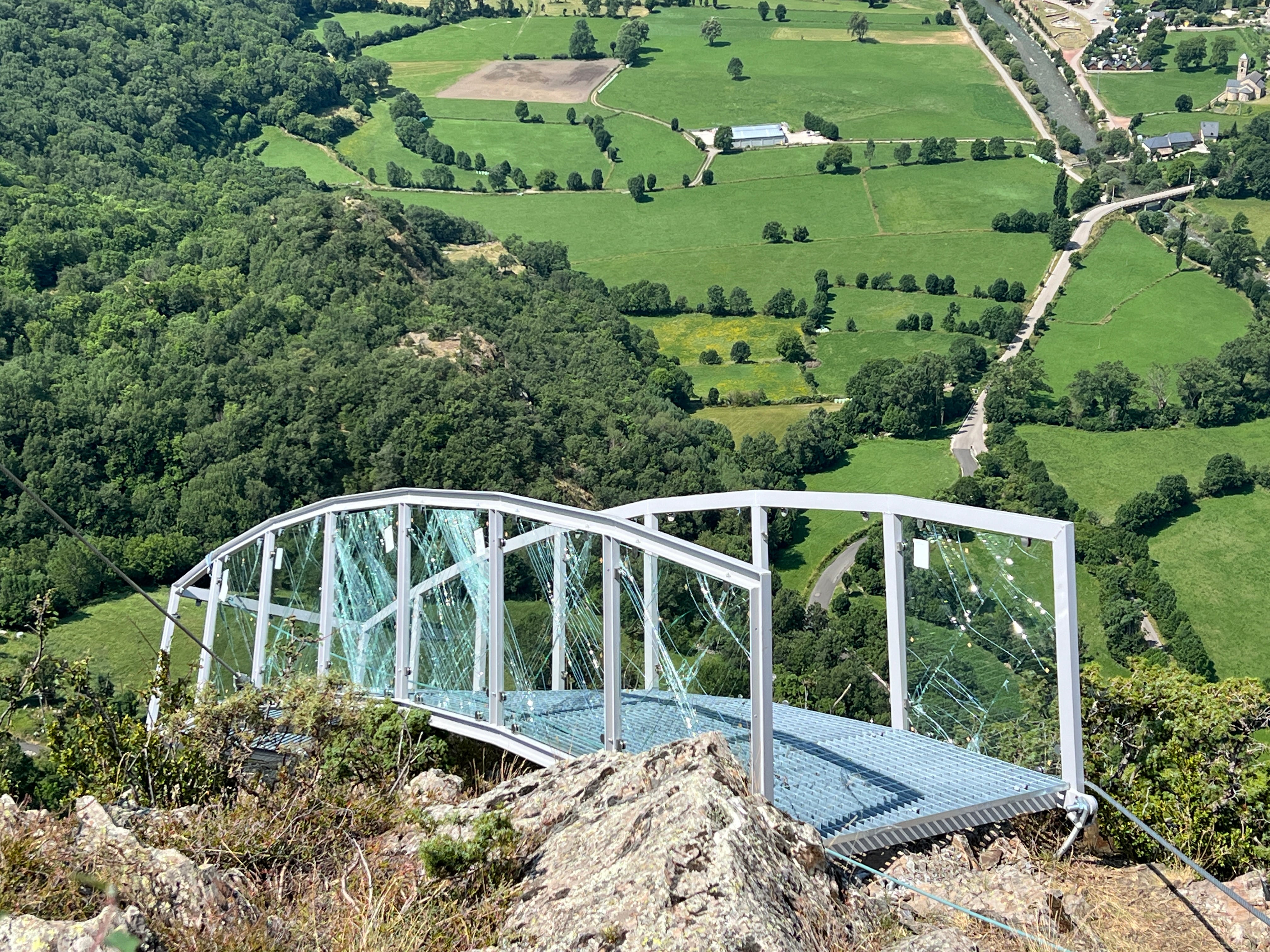 La pasarel·la que va cedir a la Roca d'Espà, a Durro.