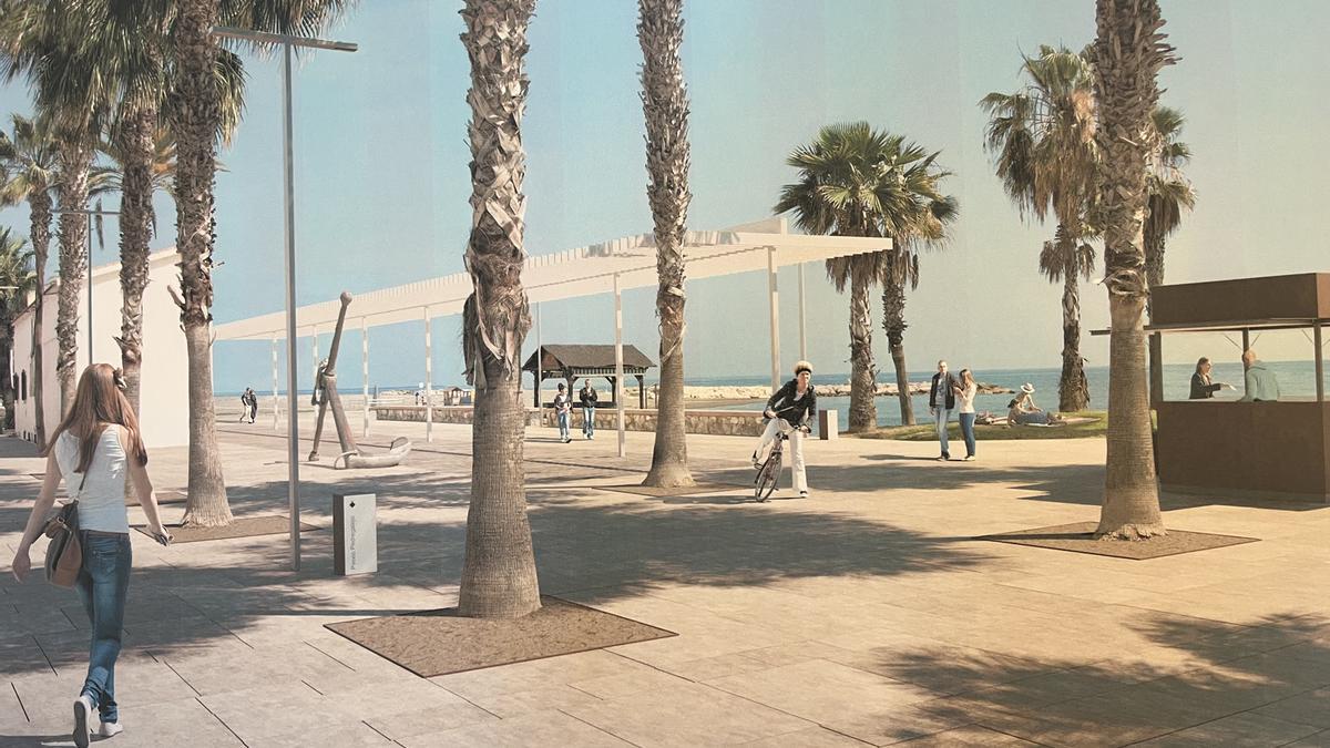 Recreación de la remodelación del paseo marítimo de El Palo en Málaga